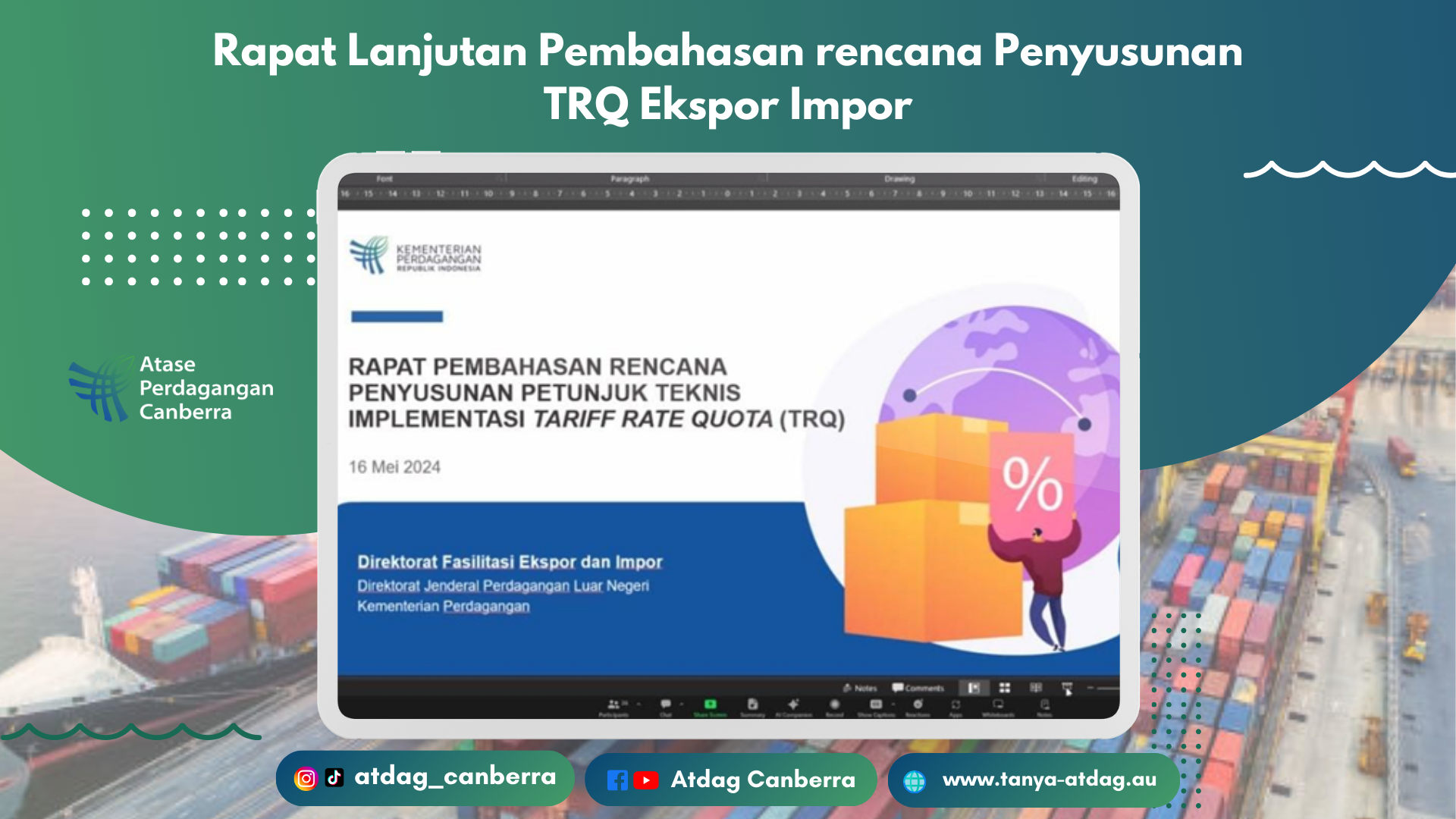 Rapat Lanjutan Pembahasan rencana Penyusunan TRQ Ekspor Impor