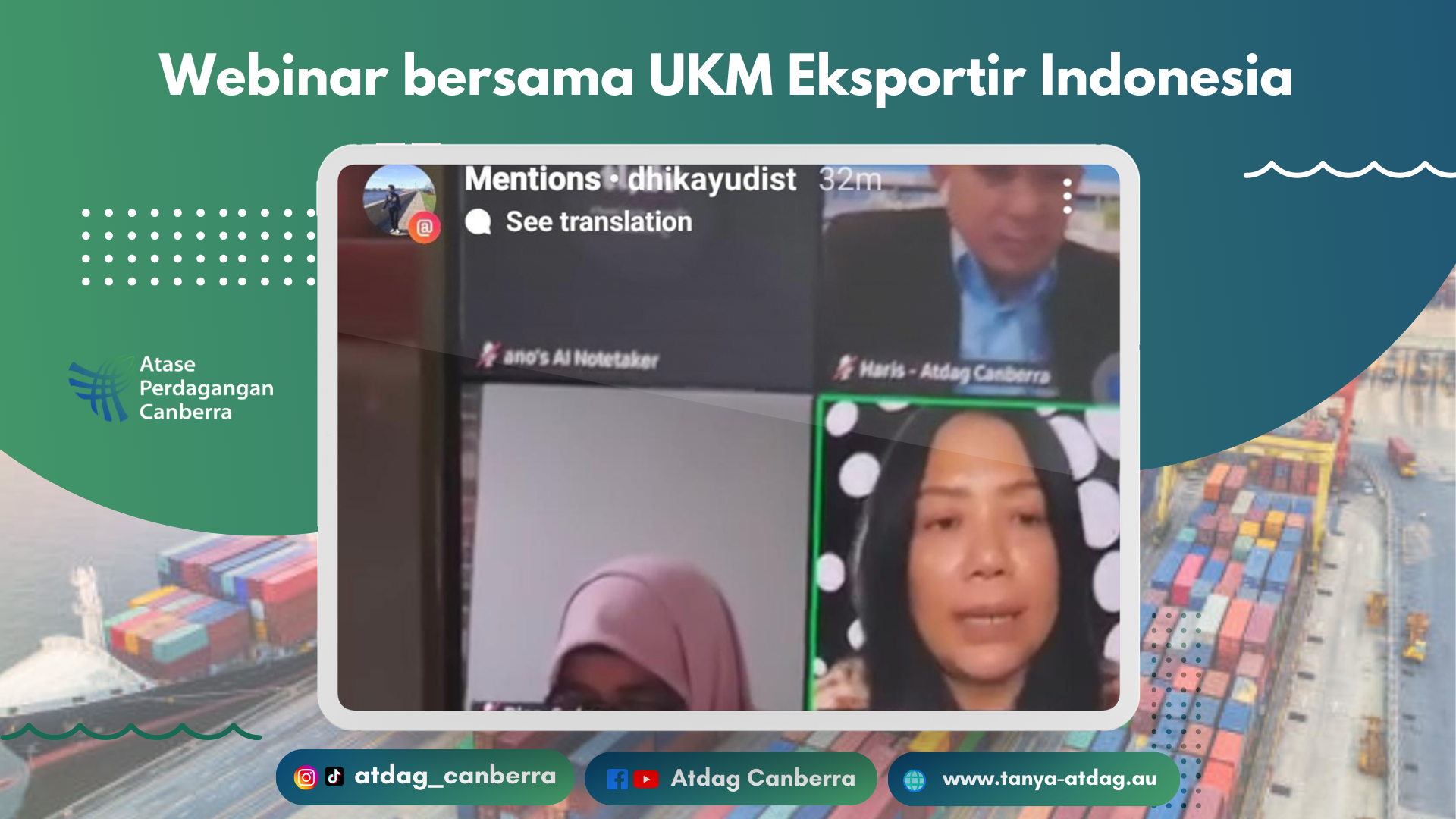 Webinar bersama UKM Eksportir Indonesia