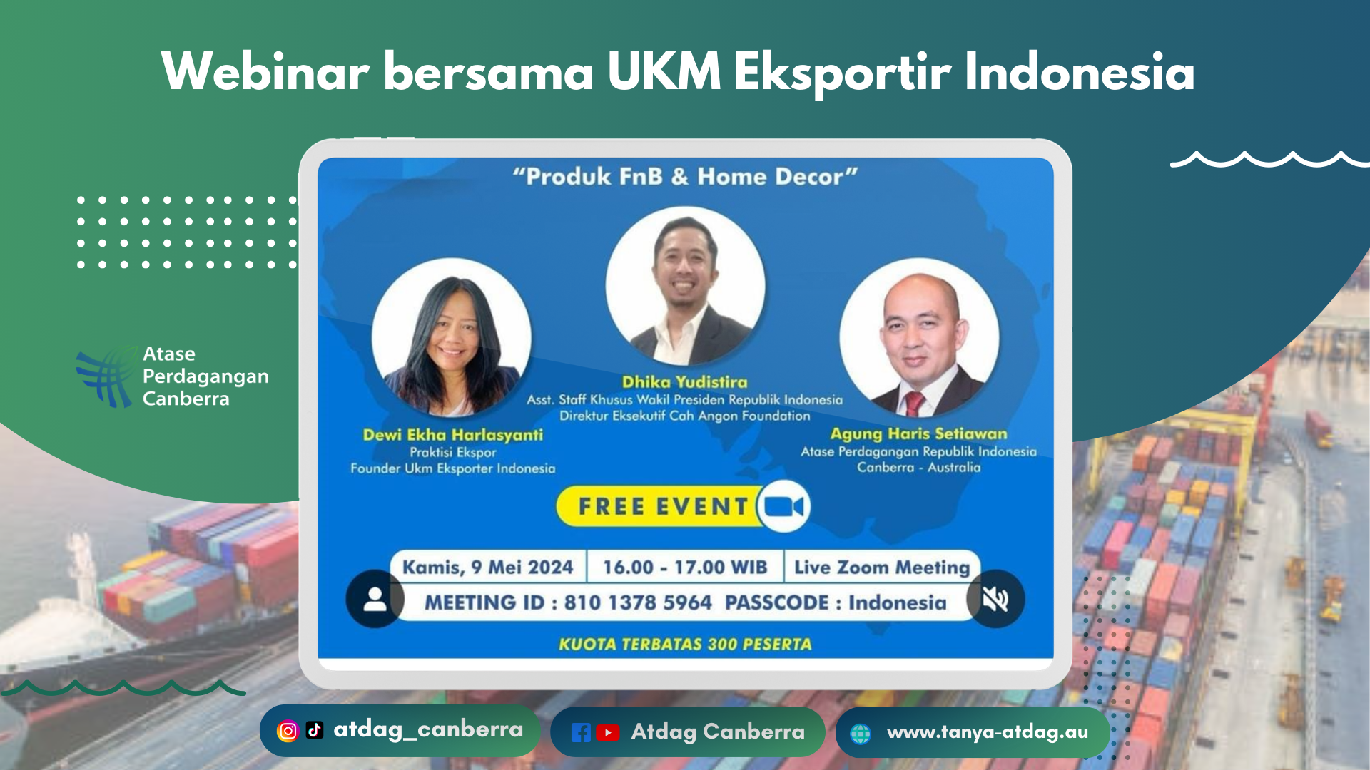 Webinar bersama UKM Eksportir Indonesia