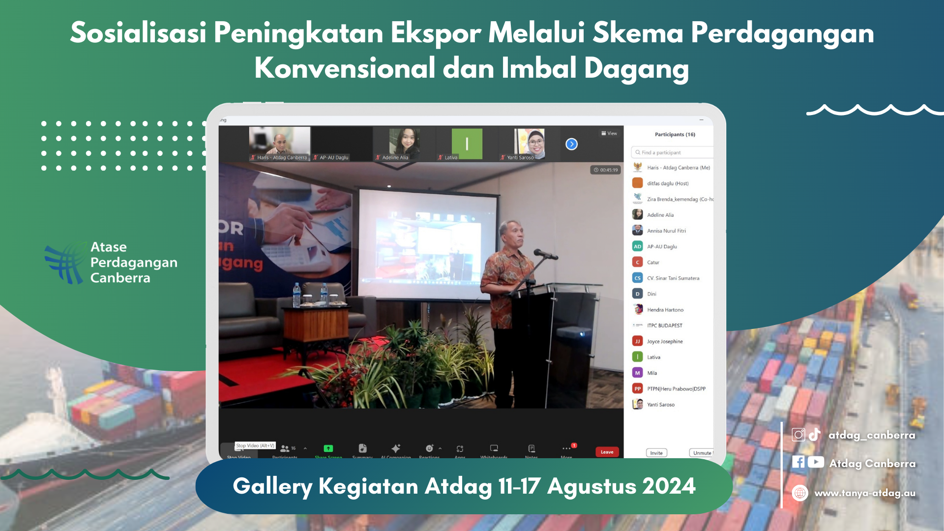 Sosialisasi Peningkatan Ekspor Melalui Skema Perdagangan Konvensional dan Imbal Dagang