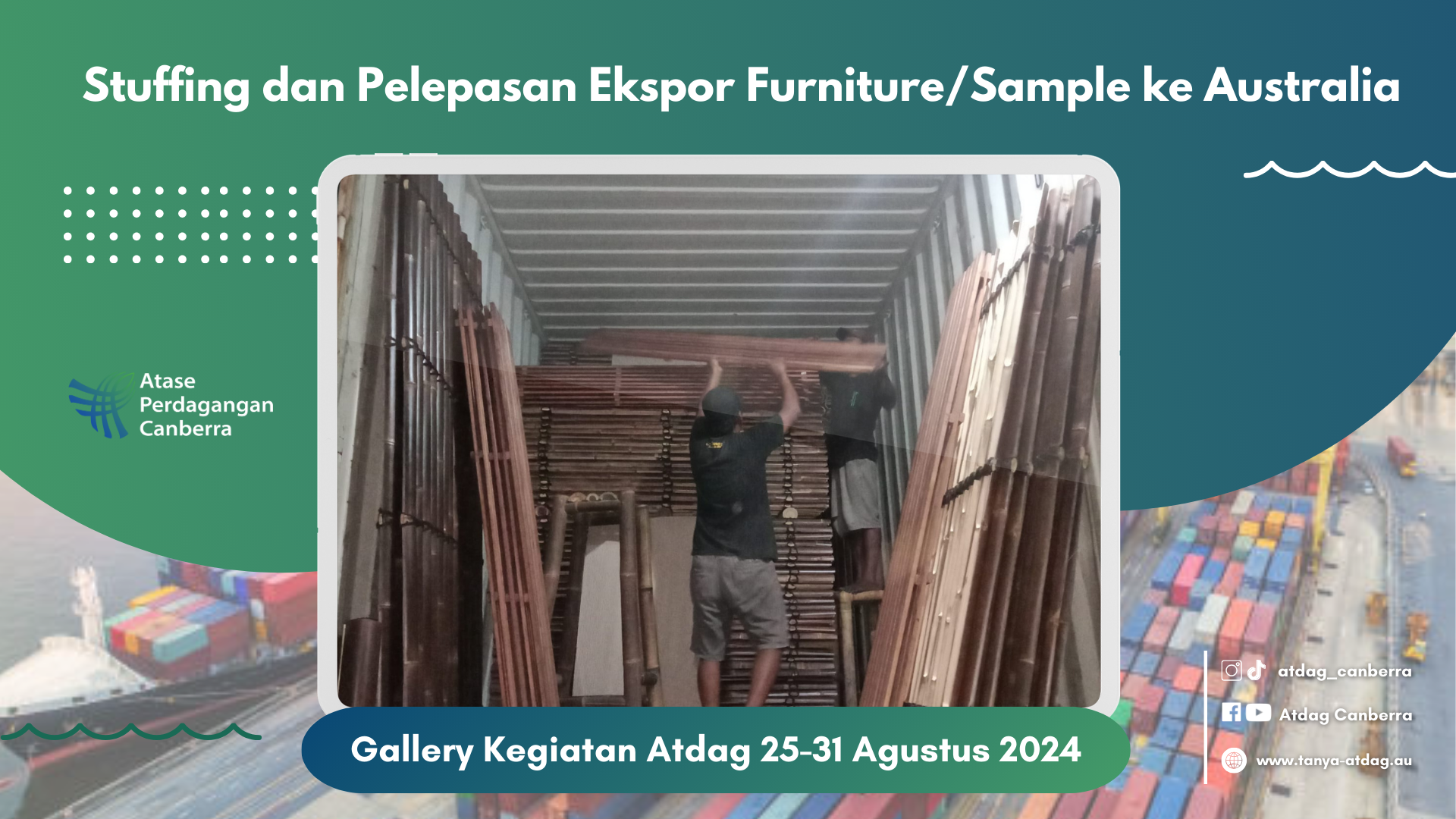 Stuffing dan Pelepasan Ekspor Furniture/Sample ke Australia