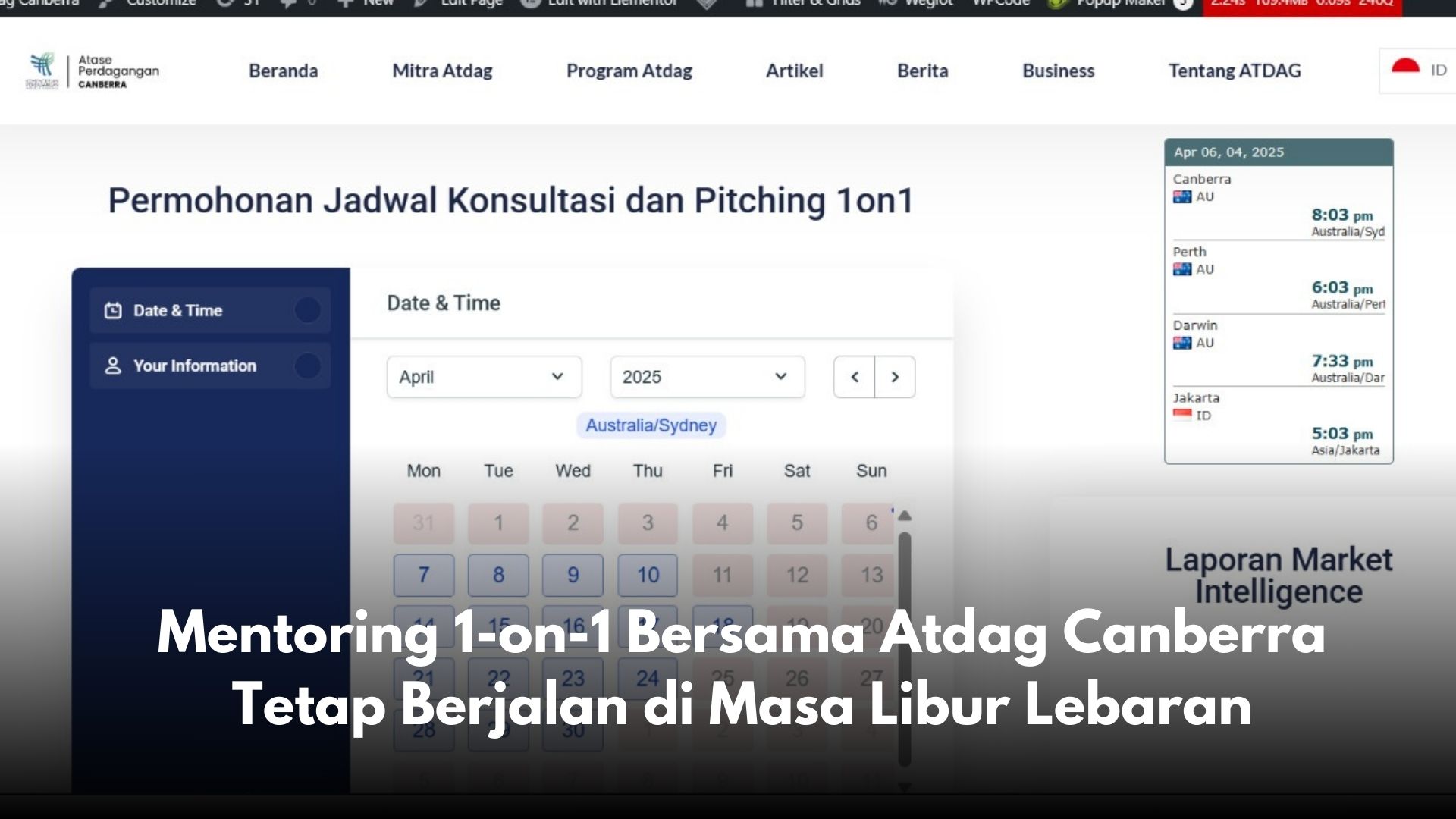 Mentoring 1-on-1 Bersama Atdag Canberra Tetap Berjalan di Masa Libur Lebaran