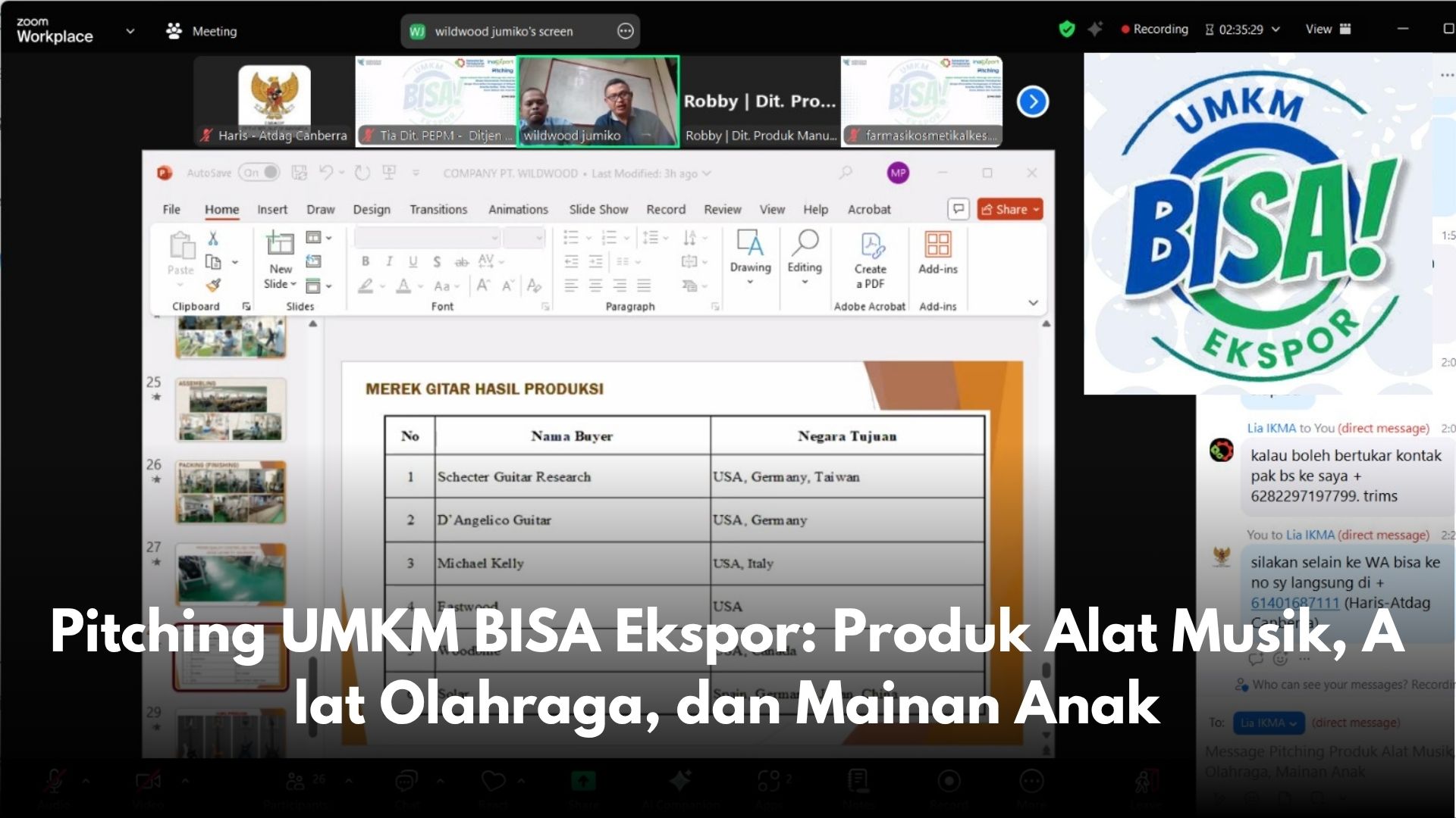 Pitching Produk Alat Musik, Alat Olahraga, dan Mainan Anak: UMKM BISA Ekspor Jembatani ke Peluang Global