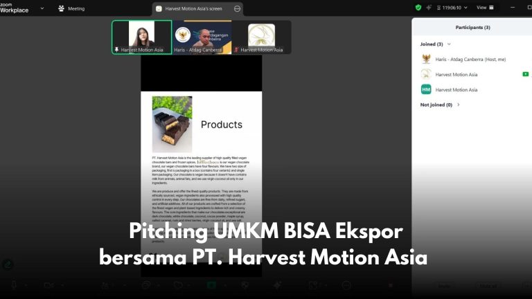 Pitching UMKM BISA Ekspor bersama PT. Harvest Motion Asia