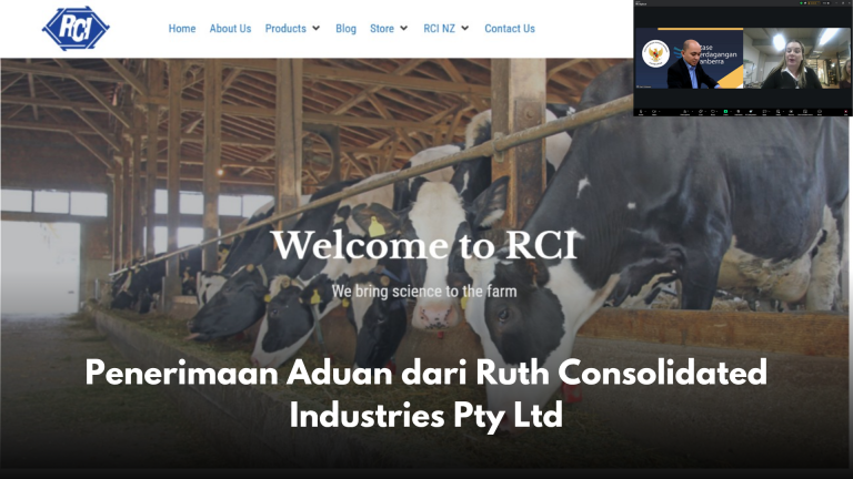 Penerimaan Aduan dari Ruth Consolidated Industries Pty Ltd
