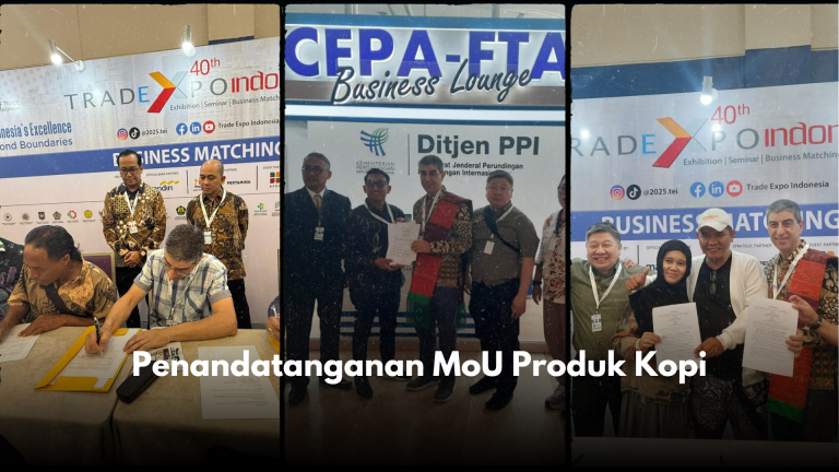 Atase Perdagangan (Atdag) Canberra memfasilitasi penandatanganan sejumlah nota kesepahaman (MoU) terkait produk kopi antara pelaku usaha Indonesia dan Bruno Maiolo, Presiden Australian Specialty Coffee Association (ASCA). Penandatanganan ini merupakan tindak lanjut dari rangkaian kunjungan langsung yang dilakukan ke berbagai sentra kopi di Bali, Flores, Magelang, dan Gayo menjelang pelaksanaan Trade Expo Indonesia (TEI). Kunjungan tersebut memberikan kesempatan bagi para buyer Australia untuk melihat secara langsung proses produksi dan kualitas kopi Indonesia di tingkat petani. Hasilnya, tercapai beberapa kesepakatan bisnis yang kemudian diformalkan melalui penandatanganan MoU di ajang TEI. Total nilai transaksi yang dihasilkan dari kerja sama ini mencapai lebih dari USD 2 juta, dengan pengiriman awal sebanyak lima kontainer yang akan dilakukan secara bertahap mengikuti waktu panen di masing-masing daerah. Kesepakatan ini menjadi bukti nyata meningkatnya minat pasar Australia terhadap kopi spesialti Indonesia serta memperkuat posisi kopi nusantara di kancah global melalui kolaborasi yang berkelanjutan antara kedua negara.