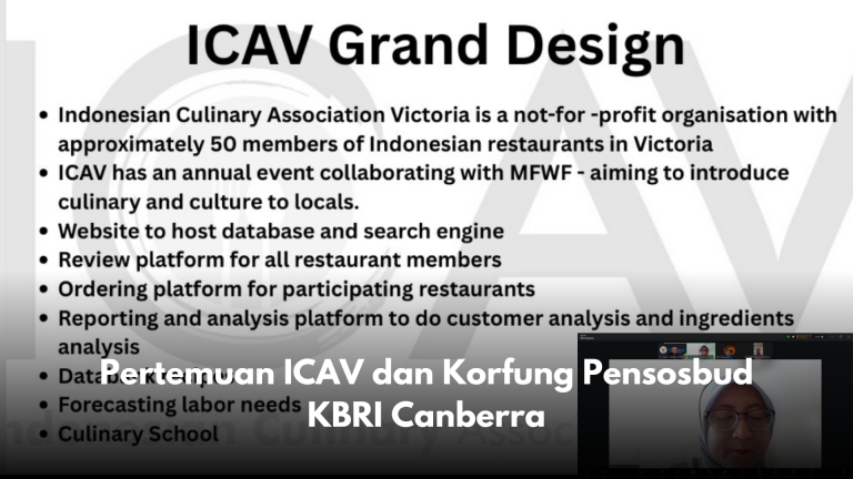 Pertemuan ICAV dan Korfung Pensosbud KBRI Canberra