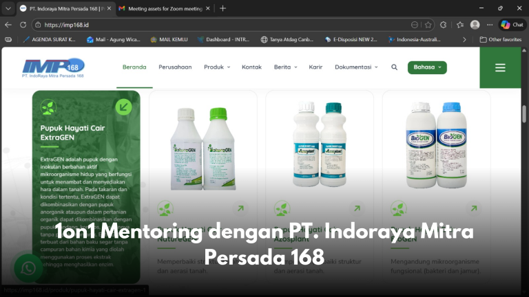 1on1 Mentoring dengan PT. Indoraya Mitra Persada 168